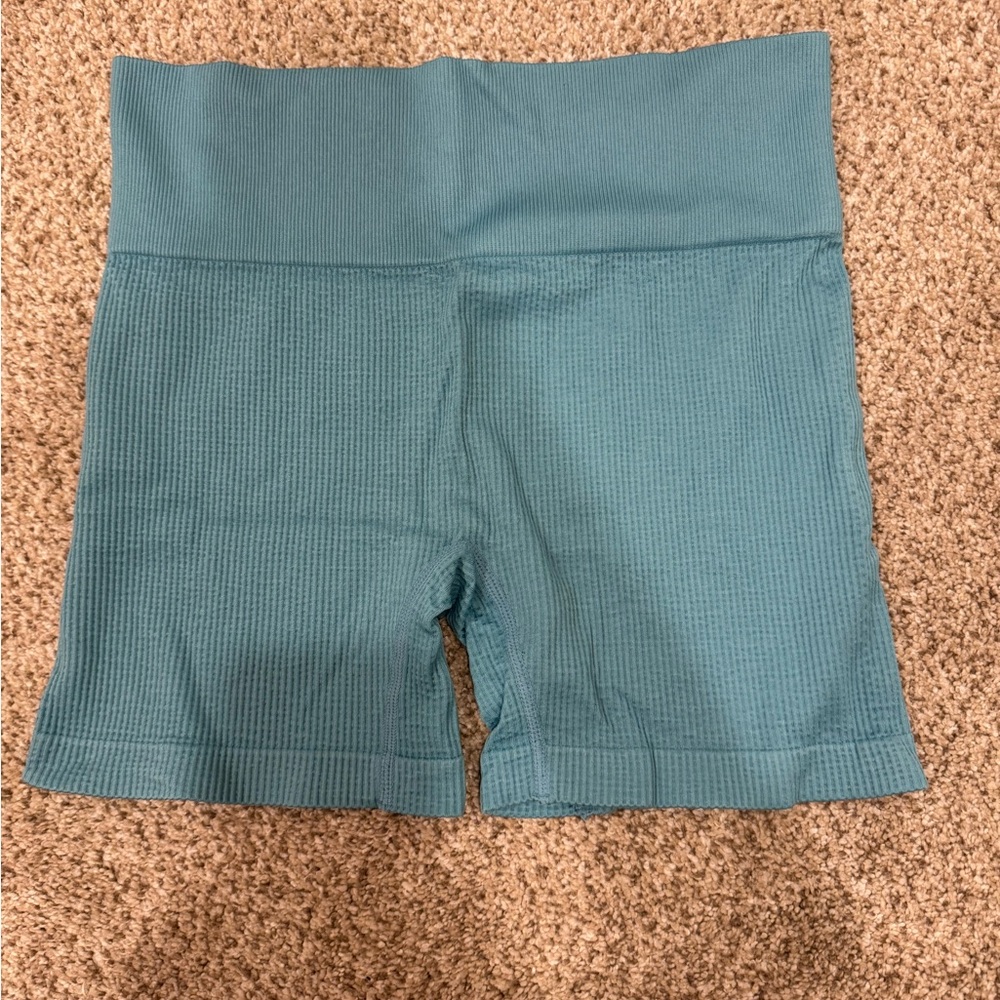 Colsie Teal High-Waisted Bike Shorts